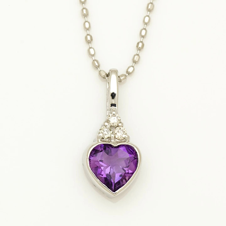 umu -アム- FINE JEWELRY STUIDIOK10 アメシスト ダイヤモンド ハート ペンダントトップpn0200_m.jpg
