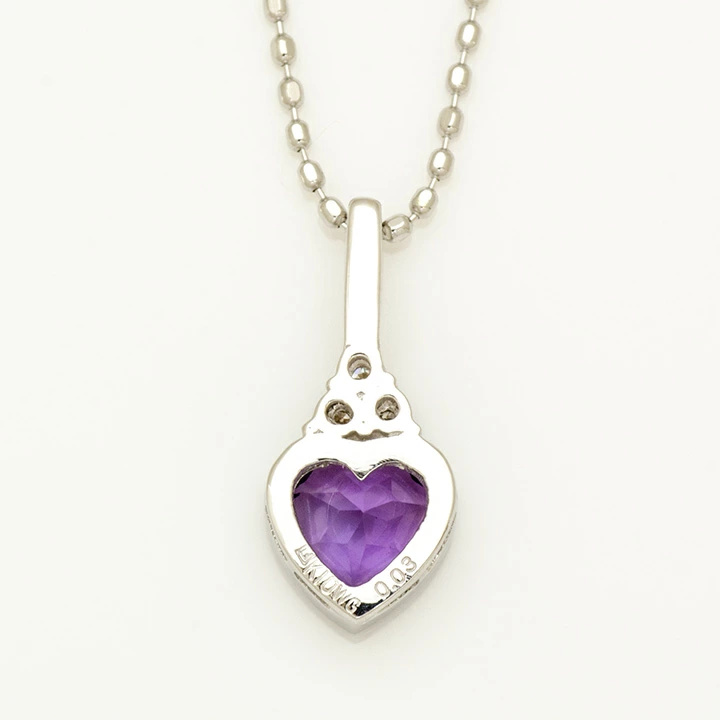 umu -アム- FINE JEWELRY STUIDIOK10 アメシスト ダイヤモンド ハート ペンダントトップpn0200_u.jpg
