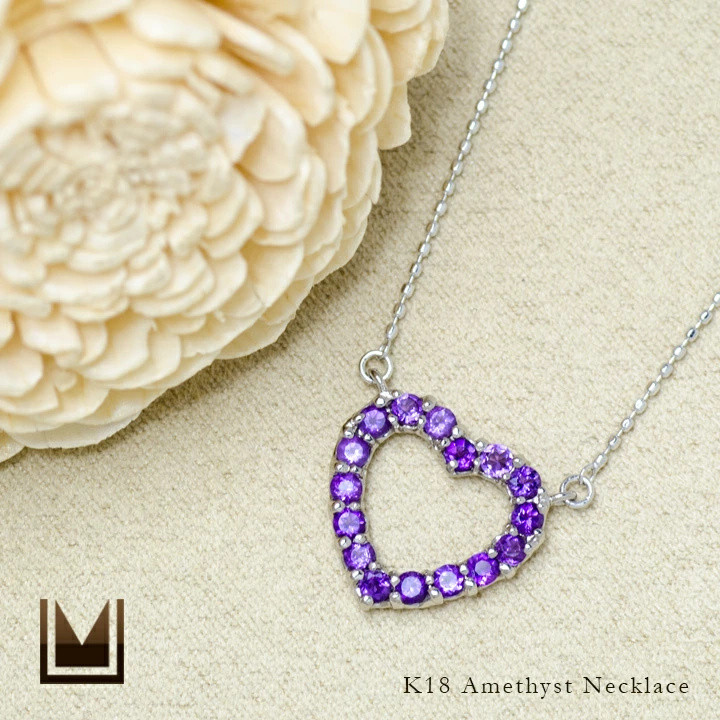 umu -アム- FINE JEWELRY STUIDIOアメシスト オープンハート ネックレスpn0208_1.jpg