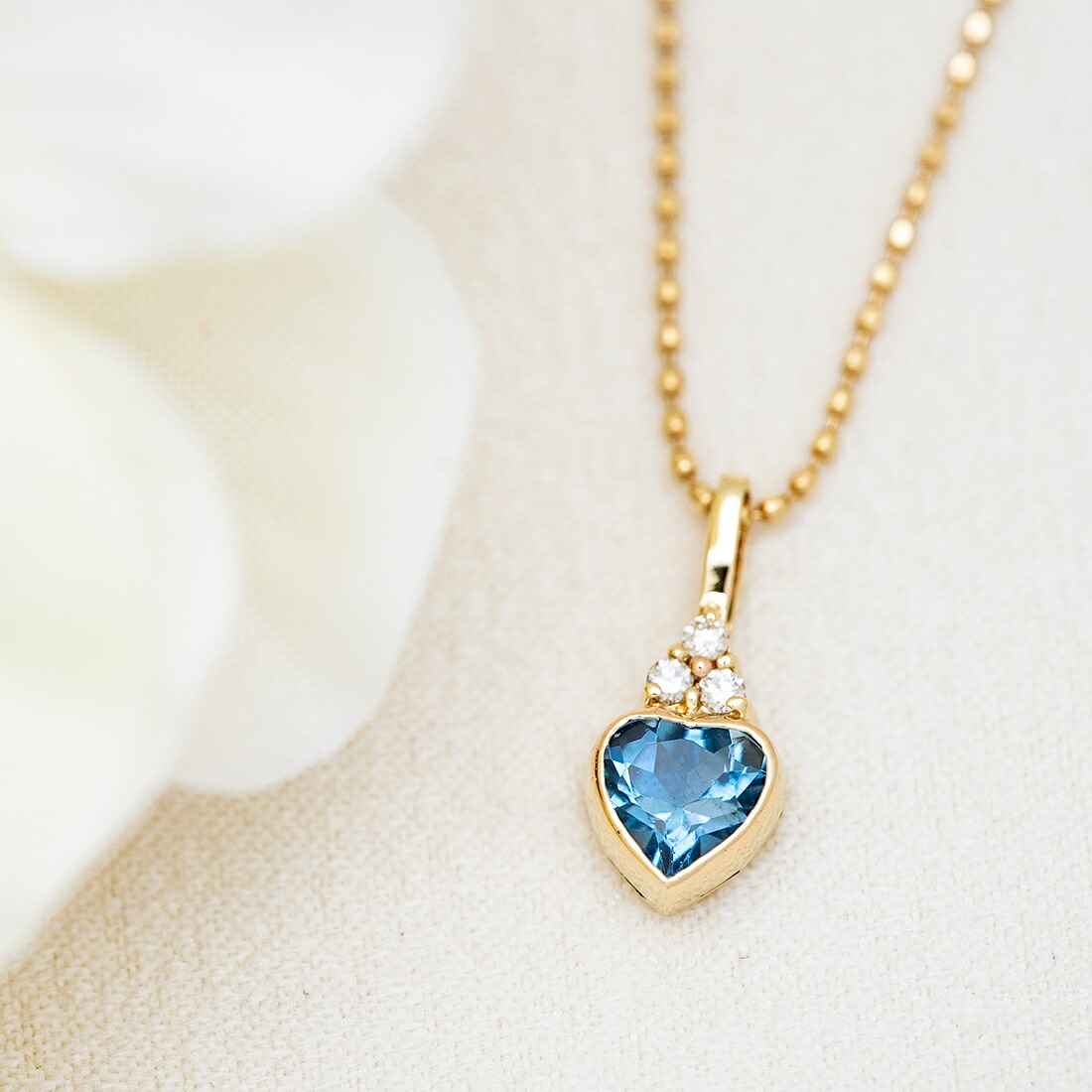umu -アム- FINE JEWELRY STUIDIOサンタマリアアクアマリン ダイヤモンド ハート ペンダントトップpn0209_1.jpg