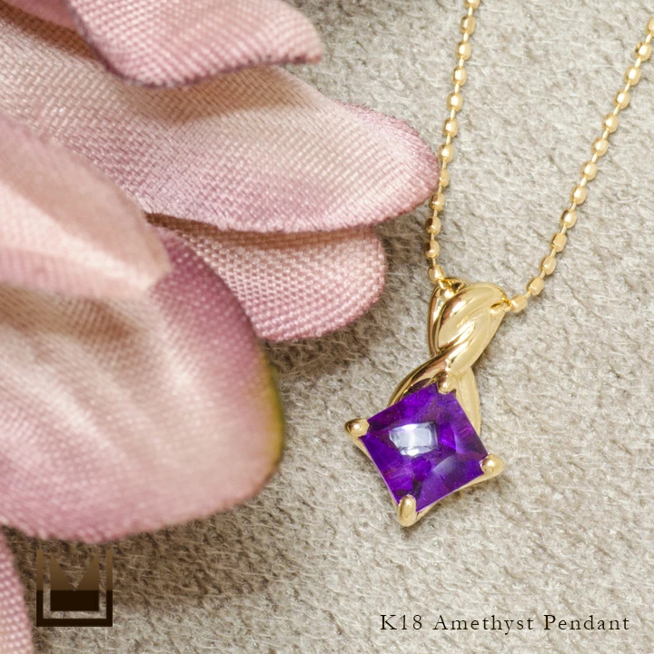 umu -アム- FINE JEWELRY STUIDIOK18 アメシスト ペンダントトップ 「liana」pn0223_1.jpg
