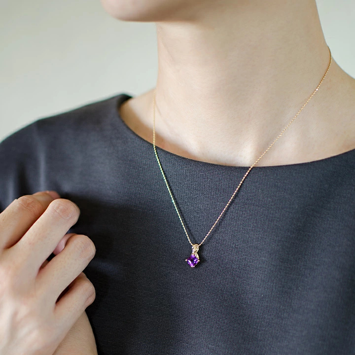 umu -アム- FINE JEWELRY STUIDIOK18 アメシスト ペンダントトップ 「liana」pn0223_i3.jpg