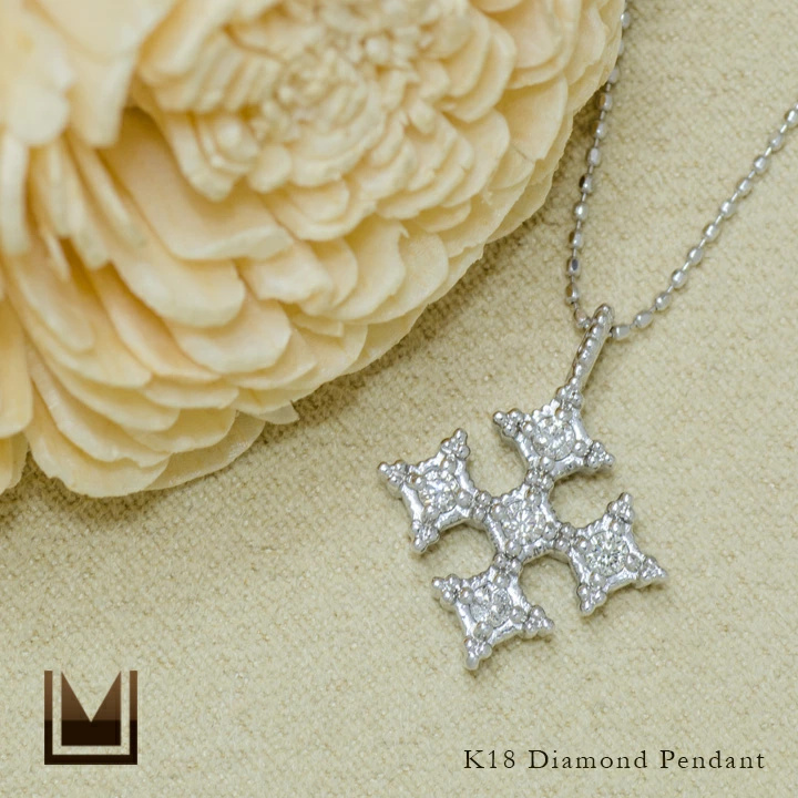 umu -アム- FINE JEWELRY STUIDIOK18 ダイヤモンド クロス ペンダントトップ 「alone」pn0225_1.jpg