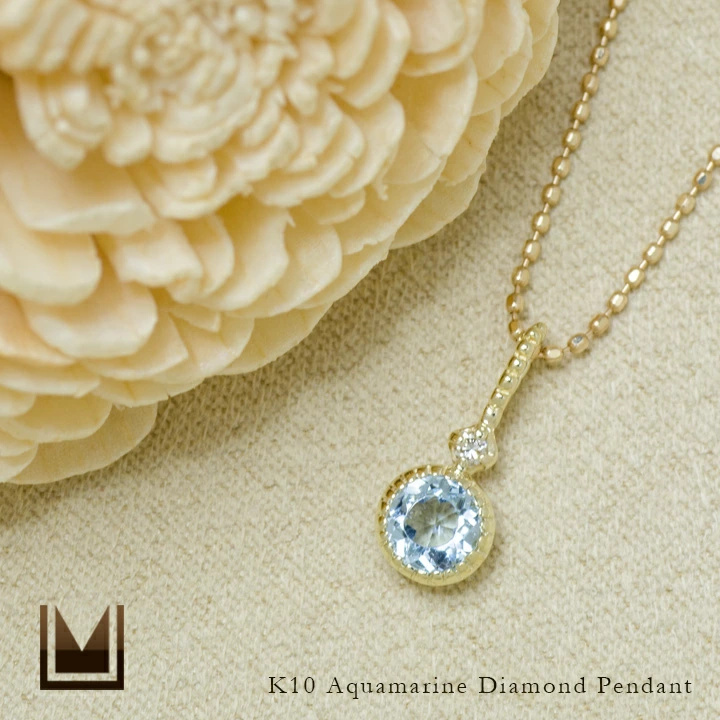 umu -アム- FINE JEWELRY STUIDIOアクアマリン ダイヤモンド ペンダントトップ 「marina」pn0245_1.jpg