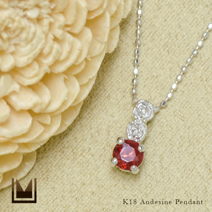 umu -アム- FINE JEWELRY STUIDIOアンデシン バラモチーフ ペンダントトップ 「rosa」pn0253_1.jpg