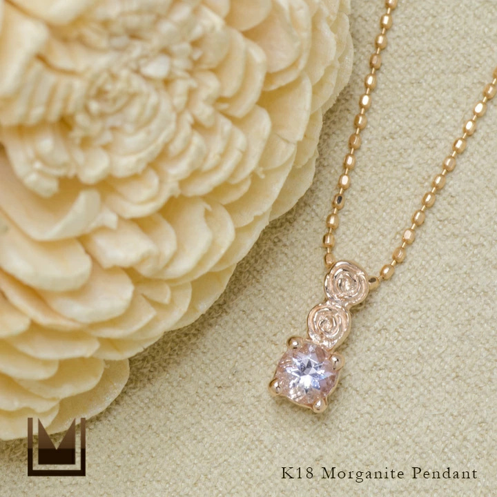 umu -アム- FINE JEWELRY STUIDIOモルガナイト バラモチーフ ペンダントトップ 「rosa」pn0254_1.jpg