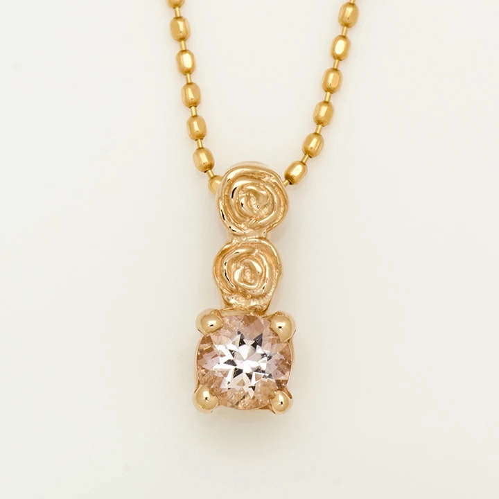 umu -アム- FINE JEWELRY STUIDIOモルガナイト バラモチーフ ペンダントトップ 「rosa」pn0254_m.jpg