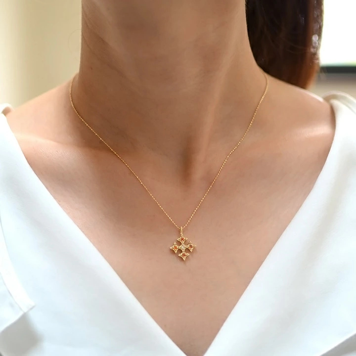 umu -アム- FINE JEWELRY STUIDIOマンダリンガーネット クロス ペンダントトップ 「alone」pn0259_i2.jpg