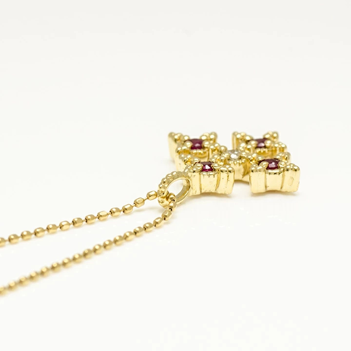 umu -アム- FINE JEWELRY STUIDIOルビー ダイヤ クロス ペンダントトップ 「alone」pn0266_s.jpg