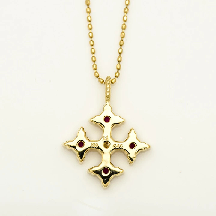 umu -アム- FINE JEWELRY STUIDIOルビー ダイヤ クロス ペンダントトップ 「alone」pn0266_u.jpg