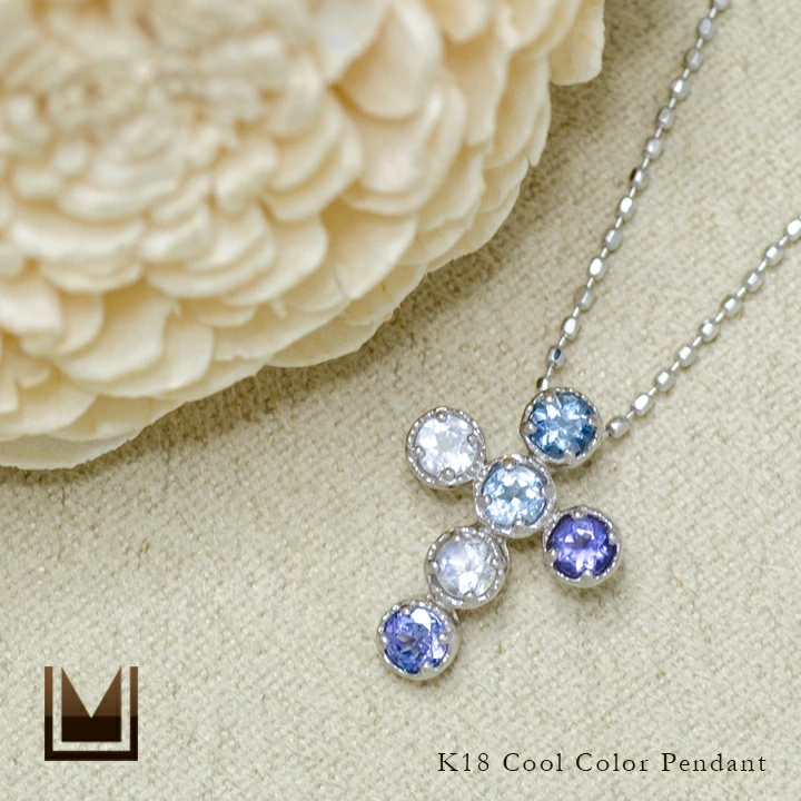 umu -アム- FINE JEWELRY STUIDIOクールカラー クロスモチーフ ペンダントトップ 「dolce」pn0283_1.jpg