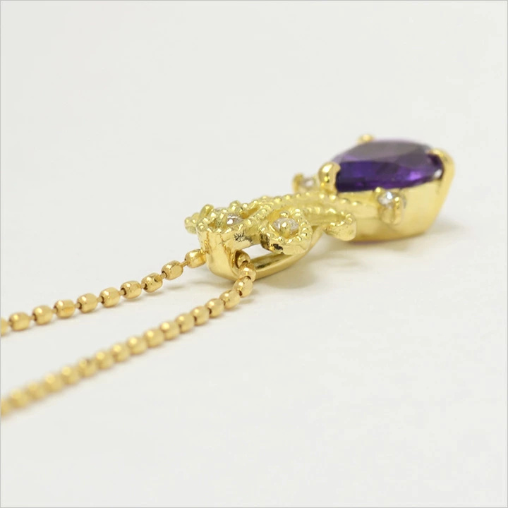 umu -アム- FINE JEWELRY STUIDIOK18 アメシスト ダイヤモンド ペンダントトップ 「lacrima」pn0288_s.jpg