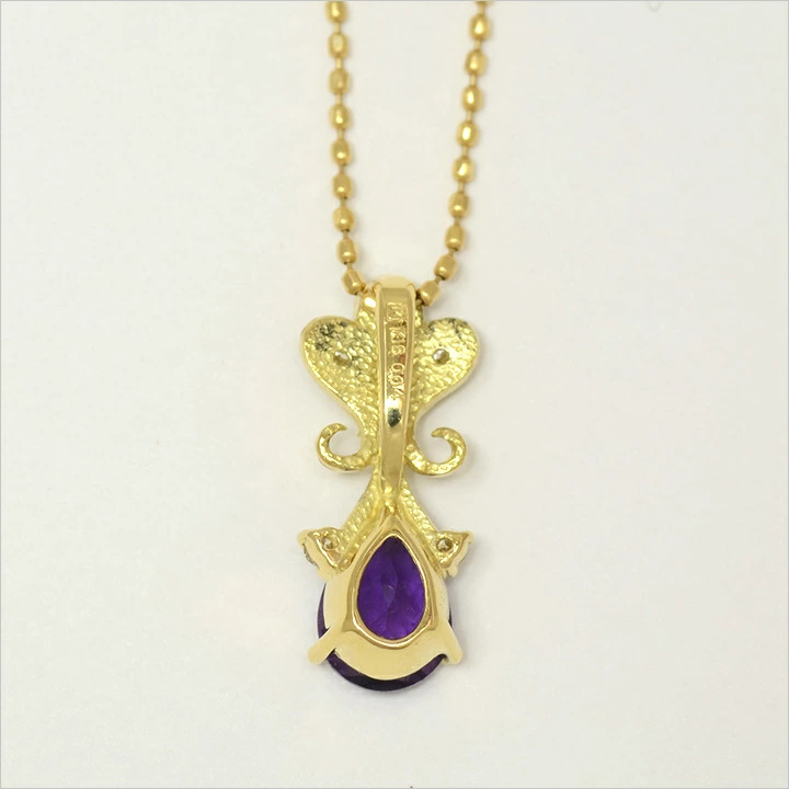 umu -アム- FINE JEWELRY STUIDIOK18 アメシスト ダイヤモンド ペンダントトップ 「lacrima」pn0288_u.jpg