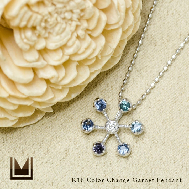 umu -アム- FINE JEWELRY STUIDIOカラーチェンジガーネット ダイヤモンド ペンダントトップ 「neve」pn0296_1.jpg