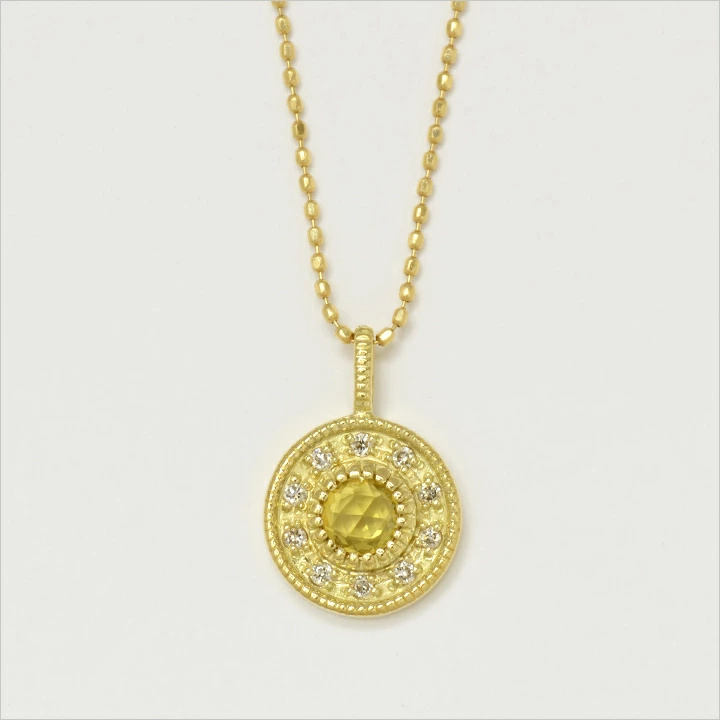 umu -アム- FINE JEWELRY STUIDIOイエローサファイア ダイヤ ペンダントトップ 「cosmo」pn0299_m.jpg