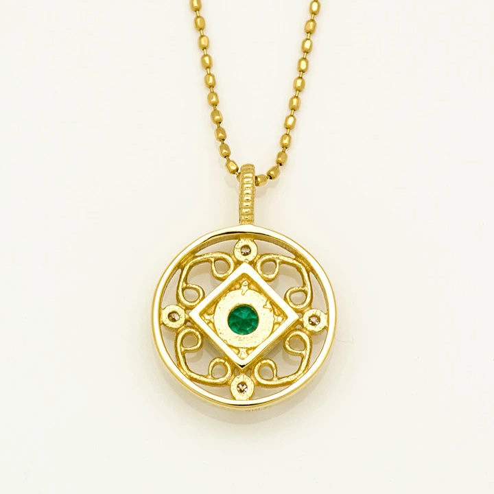 umu -アム- FINE JEWELRY STUIDIOエメラルド ダイヤモンド ペンダントトップ 「valzer」pn0307_u.jpg