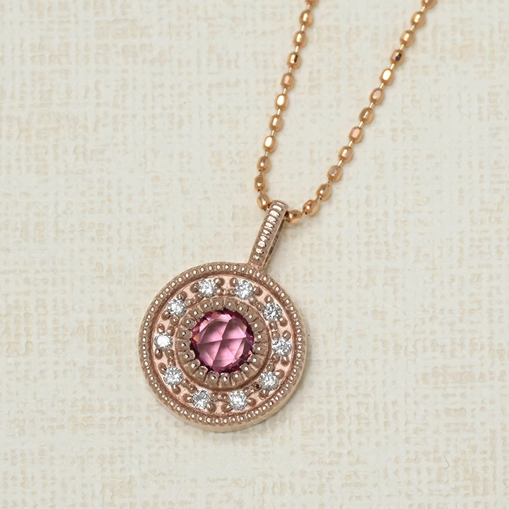 umu -アム- FINE JEWELRY STUIDIOピンクトルマリン ダイヤ ペンダントトップ 「cosmo」pn0318_kanban2.jpg