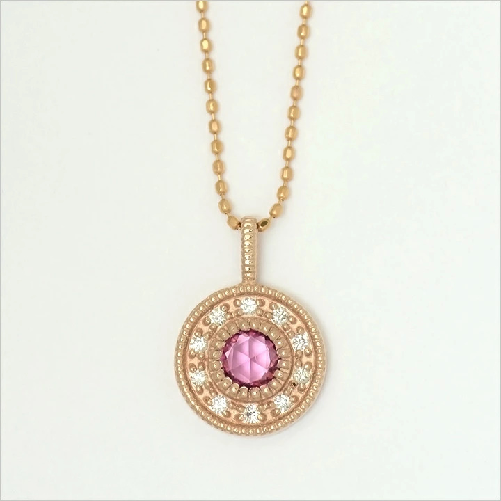 umu -アム- FINE JEWELRY STUIDIOピンクトルマリン ダイヤ ペンダントトップ 「cosmo」pn0318_m.jpg