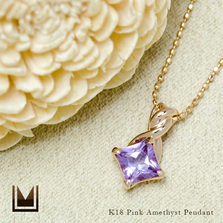 umu -アム- FINE JEWELRY STUIDIOピンクアメシスト ペンダントトップ 「liana」pn0328_1.jpg