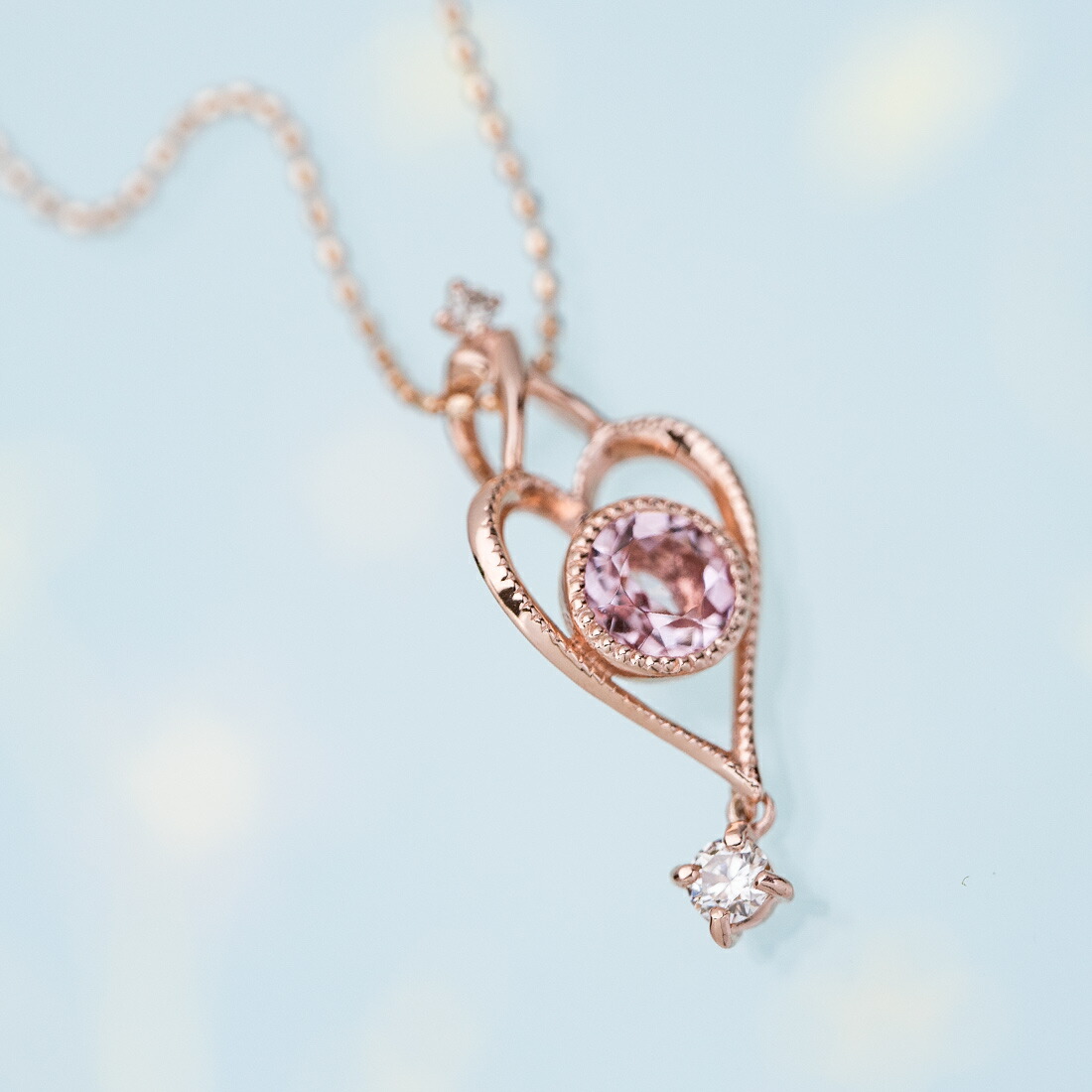 umu -アム- FINE JEWELRY STUIDIOモルガナイト ダイヤモンド ペンダントトップ 「angela」pn0343_kanban2.jpg