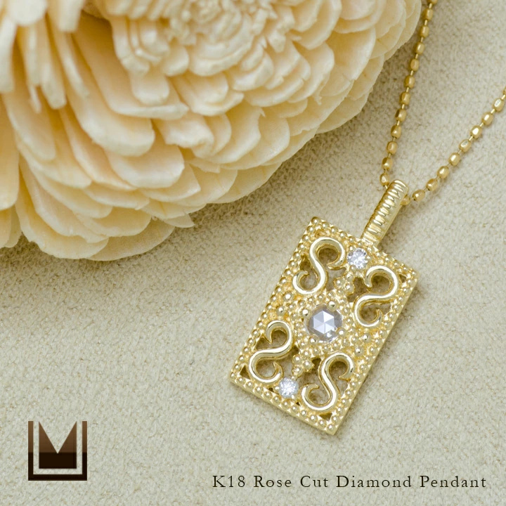 umu -アム- FINE JEWELRY STUIDIOローズカット ダイヤモンド ペンダントトップ 「rosaio」pn0346_1.jpg