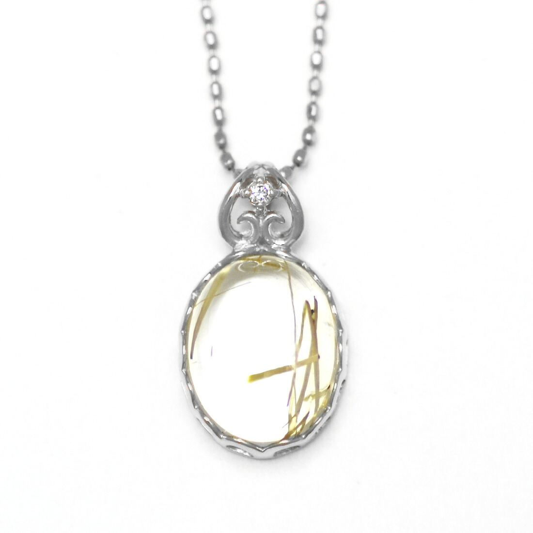 umu -アム- FINE JEWELRY STUIDIOK18 ルチルクォーツ ダイヤモンド ペンダントトップ 「doma」pn0361_wg.jpg