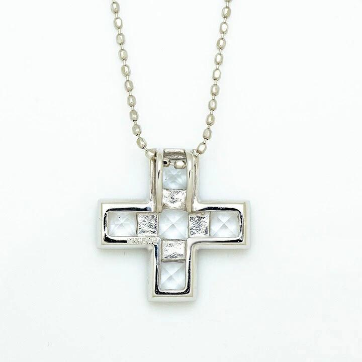 K18 ホワイトトパーズ クロスモチーフ ペンダントトップ 「tin