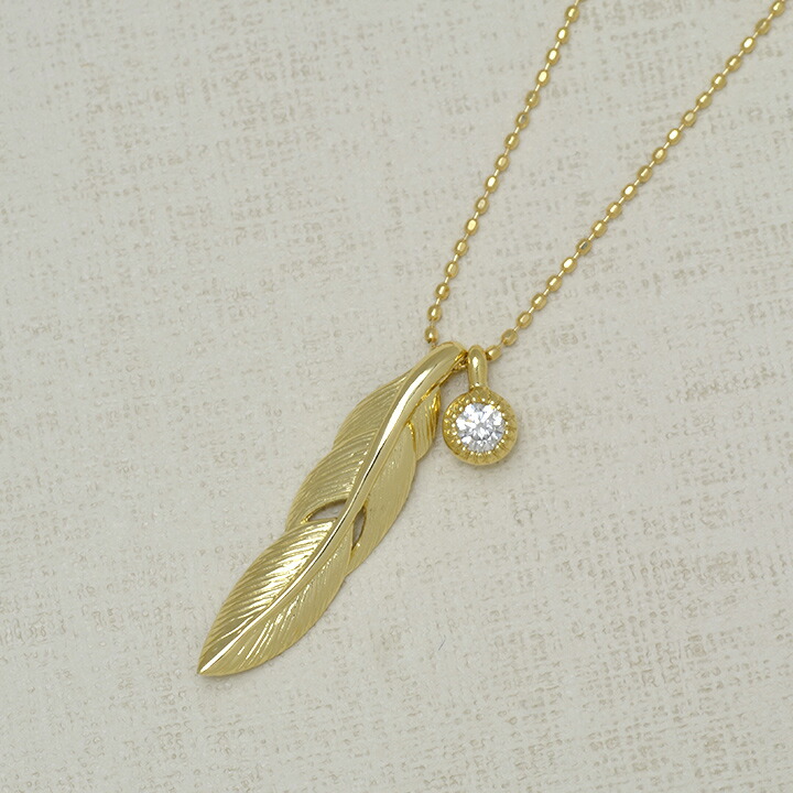 umu -アム- FINE JEWELRY STUIDIOK18 ダイヤモンド フェザー ペンダント 「egretta」pn0367_kanban2.jpg