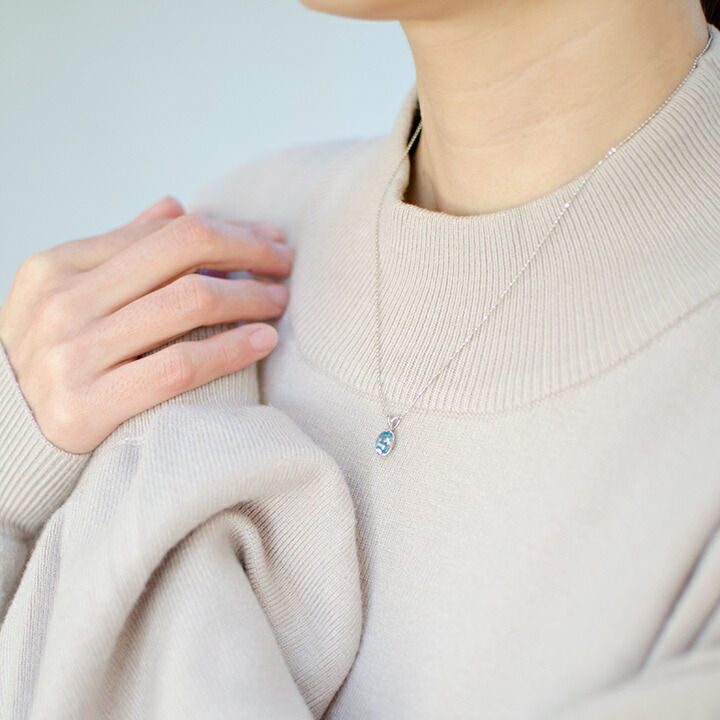 umu -アム- FINE JEWELRY STUIDIOK18 ブルートパーズ ペンダントトップ 「drop」pn0369_i3.jpg