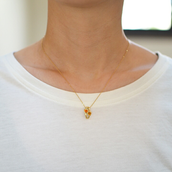 umu -アム- FINE JEWELRY STUIDIOK18 マンダリンガーネット シトリン ペンダントトップ 「amato」pn0377_i2.jpg