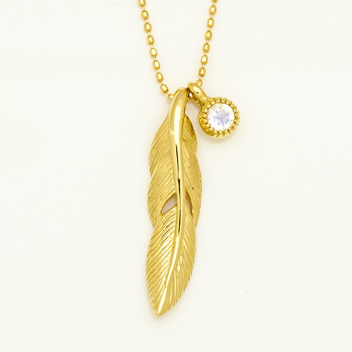 umu -アム- FINE JEWELRY STUIDIOK18 ブルームーンストーン フェザー ペンダント 「egretta」pn0379_m.jpg