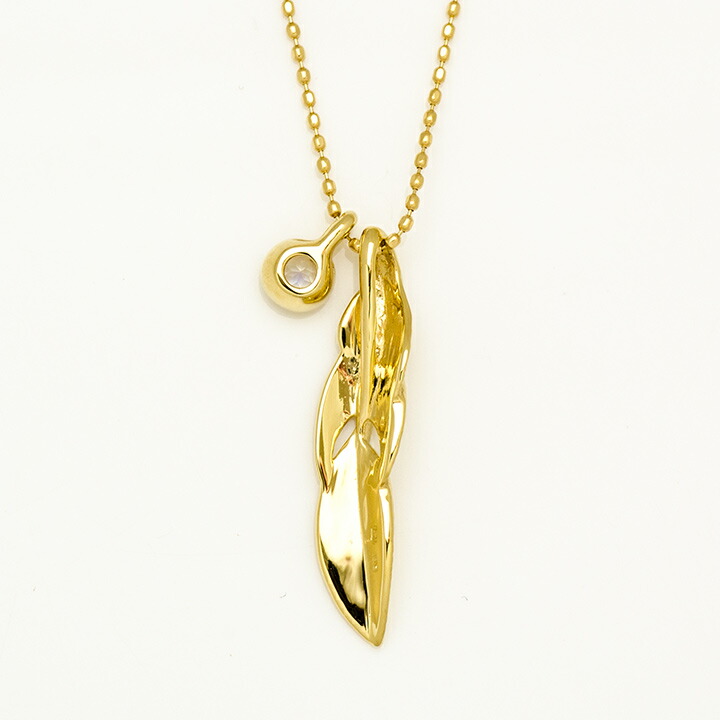umu -アム- FINE JEWELRY STUIDIOK18 ブルームーンストーン フェザー ペンダント 「egretta」pn0379_u.jpg
