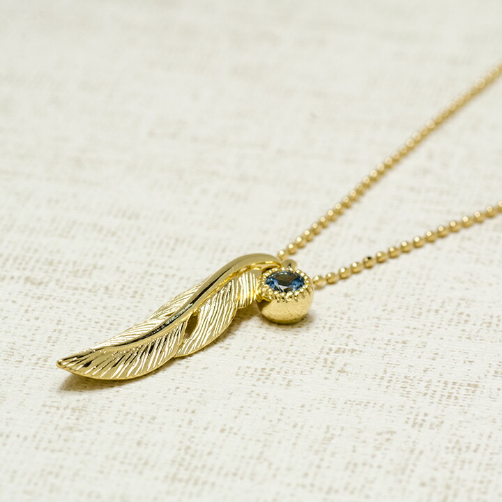 umu -アム- FINE JEWELRY STUIDIOK18 サンタマリアアクアマリン フェザー ペンダント 「egretta」pn0380_kanban2.jpg