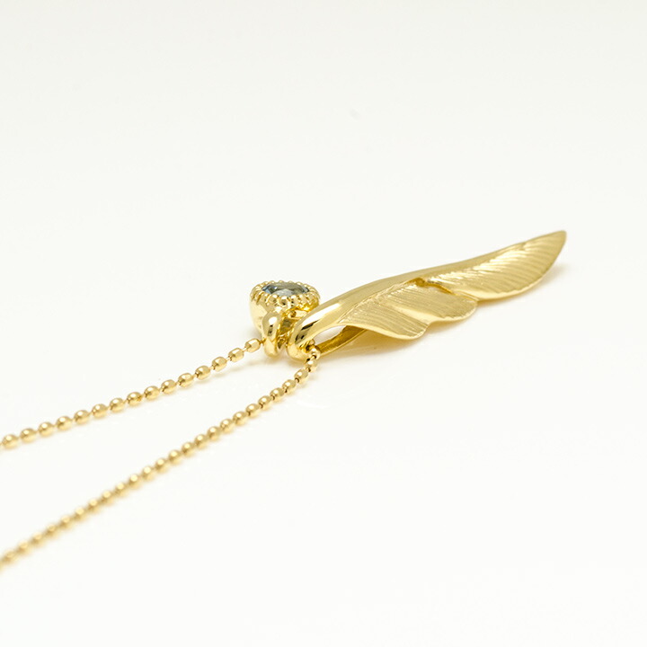 umu -アム- FINE JEWELRY STUIDIOK18 サンタマリアアクアマリン フェザー ペンダント 「egretta」pn0380_s.jpg