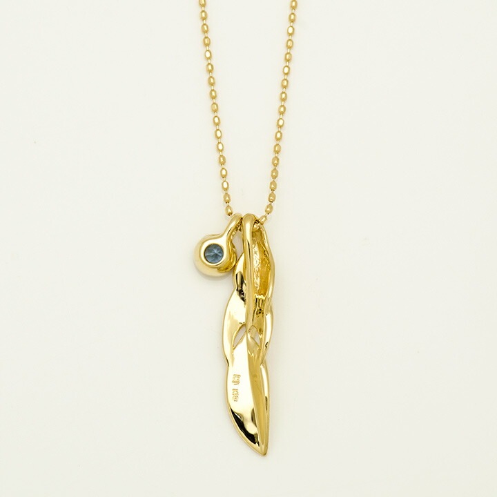 umu -アム- FINE JEWELRY STUIDIOK18 サンタマリアアクアマリン フェザー ペンダント 「egretta」pn0380_u.jpg