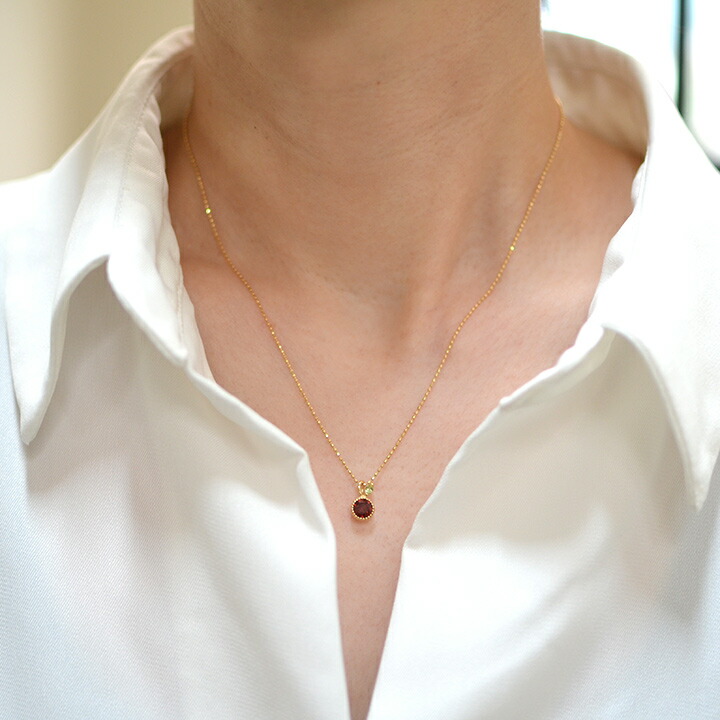 umu -アム- FINE JEWELRY STUIDIOK18 ガーネット ペリドット ペンダントトップ 「burrona」pn0385_i2.jpg
