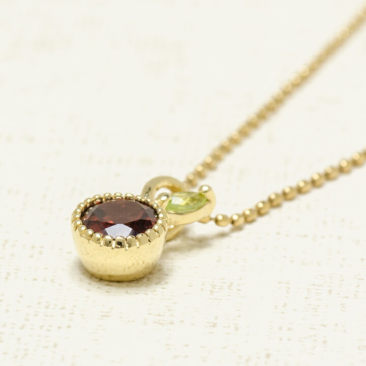 umu -アム- FINE JEWELRY STUIDIOK18 ガーネット ペリドット ペンダントトップ 「burrona」pn0385_kanban2.jpg