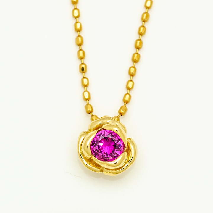 umu -アム- FINE JEWELRY STUIDIOK18 ピンクサファイア ローズ ペンダントトップ 「romantica」pn0388_m.jpg