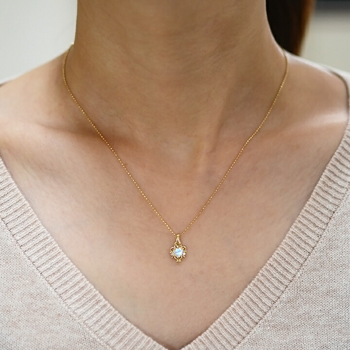 umu -アム- FINE JEWELRY STUIDIOK18 ブルームーンストーン ダイヤモンド ペントップ 「ninfa」pn0391_i2.jpg