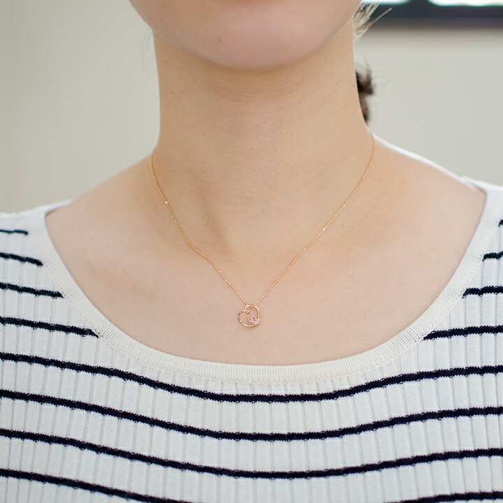 umu -アム- FINE JEWELRY STUIDIOK18 ピンクトルマリン オープンハート ペントップ 「molla」pn0412_i2.jpg