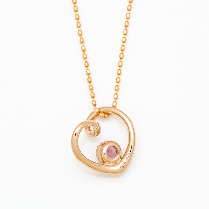 umu -アム- FINE JEWELRY STUIDIOK18 ピンクトルマリン オープンハート ペントップ 「molla」pn0412_s.jpg