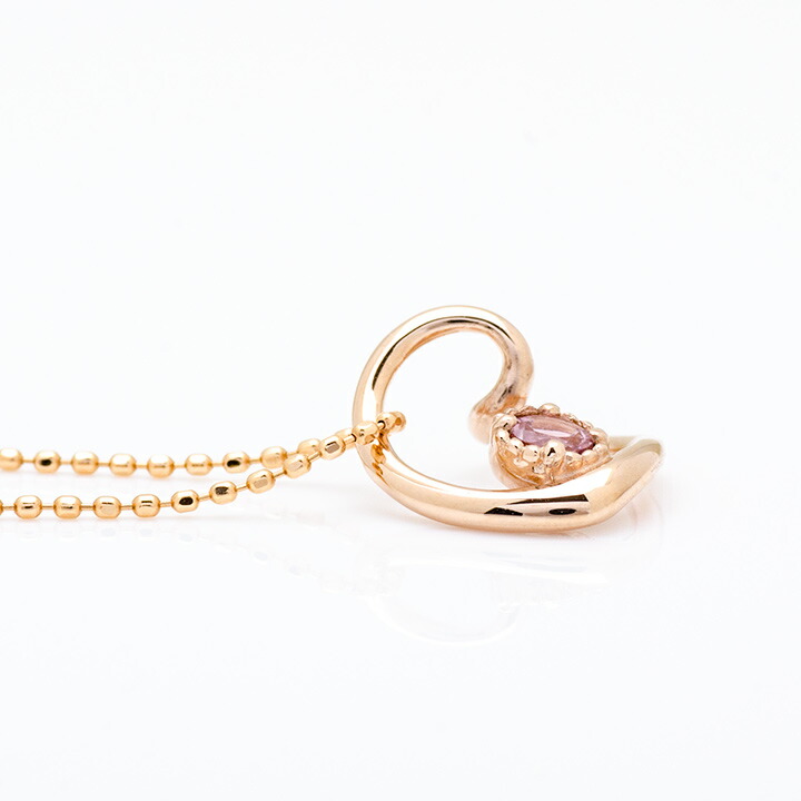 umu -アム- FINE JEWELRY STUIDIOK18 ピンクトルマリン オープンハート ペントップ 「molla」pn0412_u.jpg