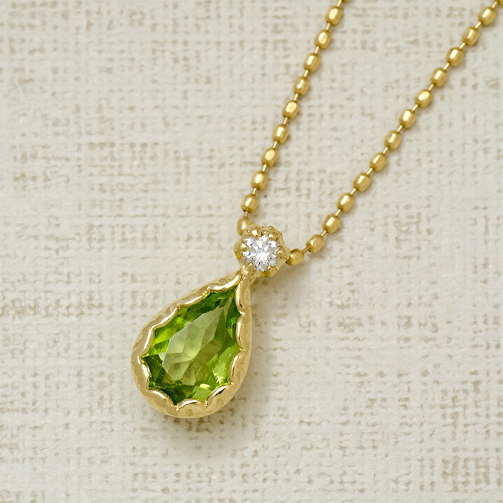 umu -アム- FINE JEWELRY STUIDIOK18 ペリドット ダイヤモンド ペンダントトップ 「goccia」pn0424_kanban2.jpg