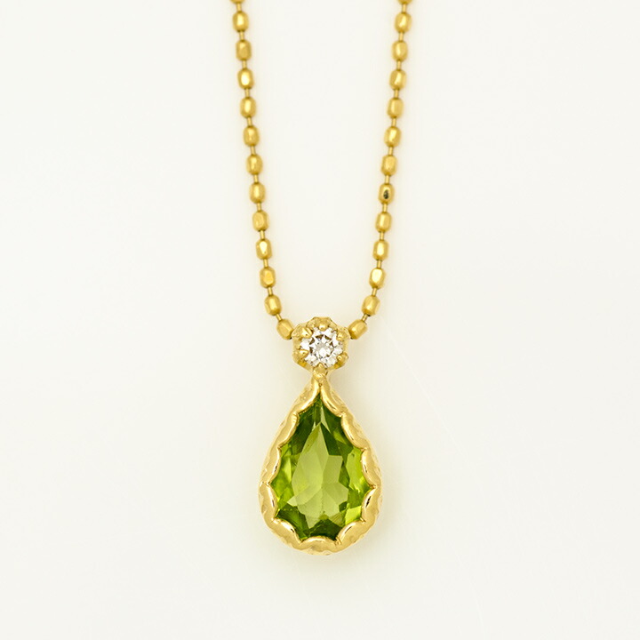 umu -アム- FINE JEWELRY STUIDIOK18 ペリドット ダイヤモンド ペンダントトップ 「goccia」pn0424_m.jpg