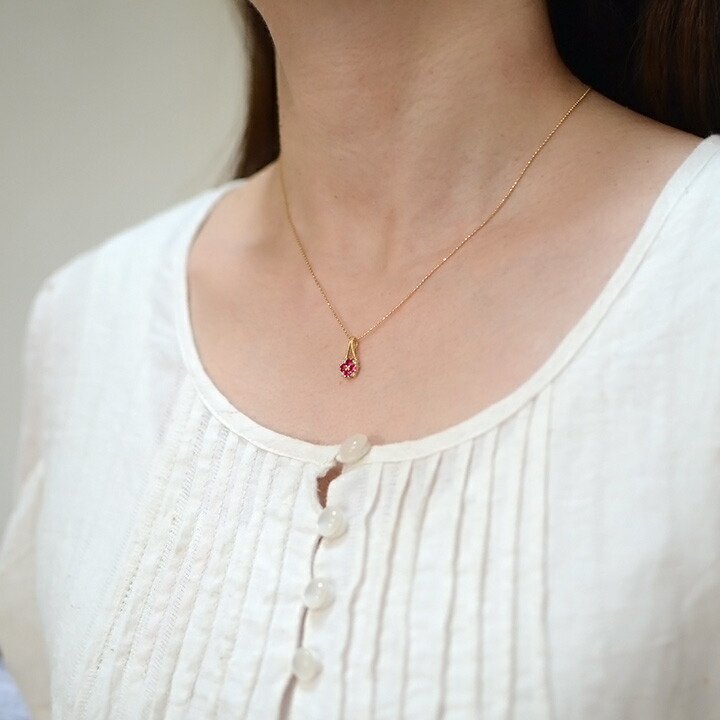 umu -アム- FINE JEWELRY STUIDIOルビー ダイヤモンド ペンダントトップ 「bouquet」pn0469_i2.jpg