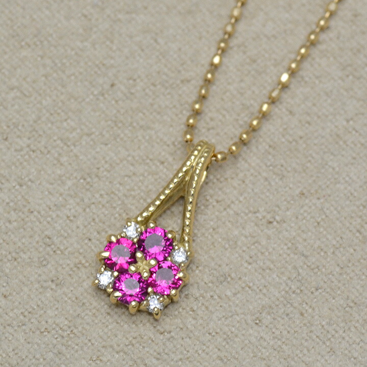 umu -アム- FINE JEWELRY STUIDIOルビー ダイヤモンド ペンダントトップ 「bouquet」pn0469_kanban2.jpg