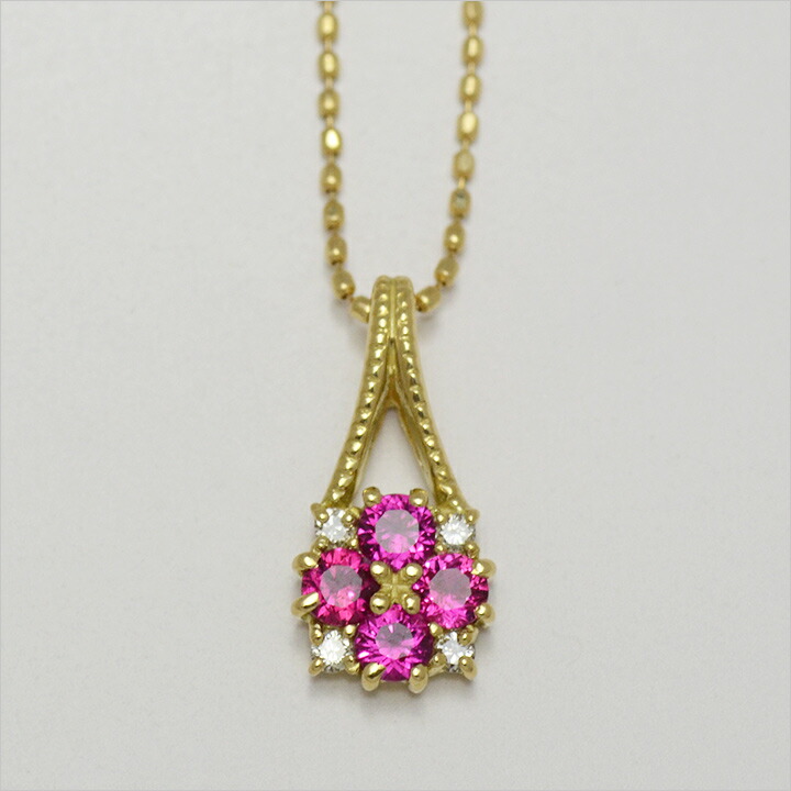umu -アム- FINE JEWELRY STUIDIOルビー ダイヤモンド ペンダントトップ 「bouquet」pn0469_m.jpg