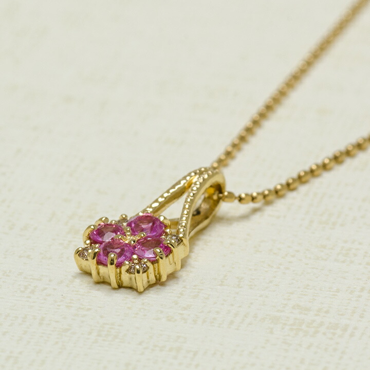 umu -アム- FINE JEWELRY STUIDIOピンクサファイア ダイヤモンド ペントップ 「bouquet」pn0471_kanban2.jpg