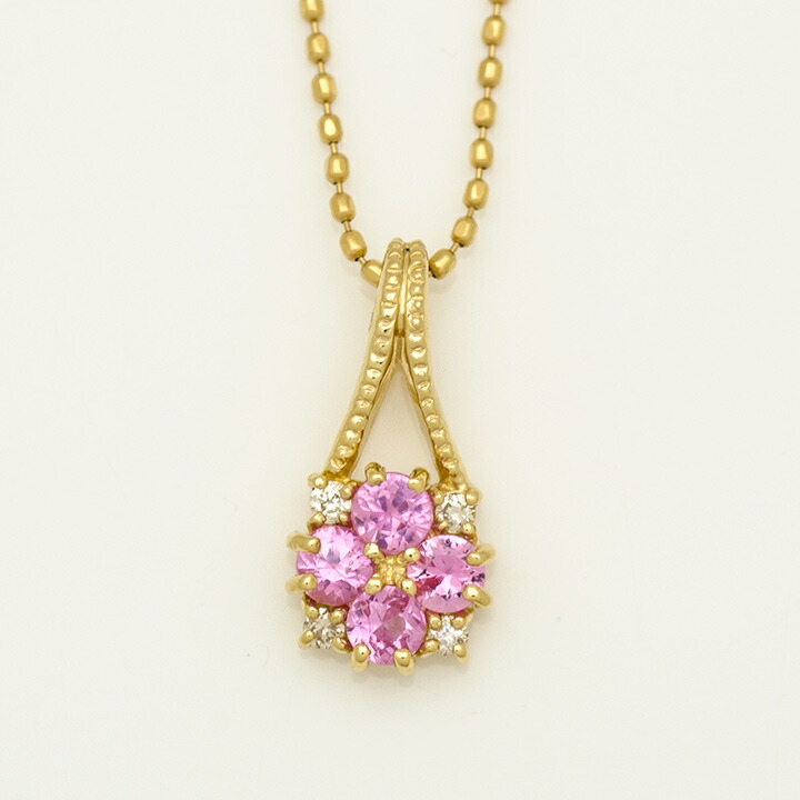 umu -アム- FINE JEWELRY STUIDIOピンクサファイア ダイヤモンド ペントップ 「bouquet」pn0471_m.jpg