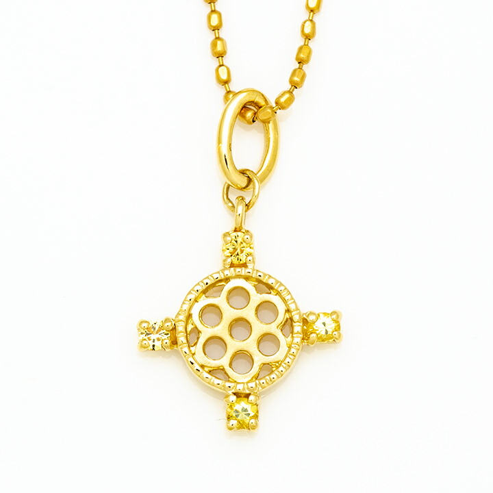 umu -アム- FINE JEWELRY STUIDIOイエローサファイア ペンダントトップ 「rosone」pn0474_m.jpg